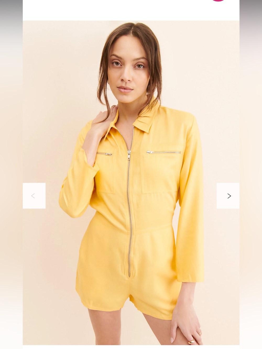 Free People Jens Pirate Booty Bright Yellow Long-Sleeve Romper Size Large